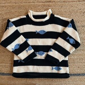 Claver Striped Roll Neck Sweater 6X